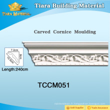 Matériau Tiara PU moulage en corniche en polyuréthane matériau décoratif moulure couronne flexible